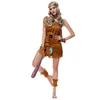 Abbigliamento indigeno indiano Flintstone Uniforme Sexy Costumi da donna Abito da cosplay per feste di Halloween con frange Savage Forest Hunter