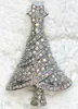 12pcs/lot Wholesale Crystal Rhinestone Christmas tree Pin Brooch Christmas gifts jewelry C682
