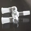 Glazen neerklapbare adapter: mannelijk naar vrouwelijk, dubbele schaal, 14,5 mm/18,8 mm voor waterpijpen - nieuwe collectie