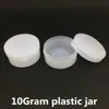 10 ml witte plastic cosmetische smaple pot 34x17mm 10gram maat crème lege fles masker containers potten Kleine pot