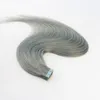 Weaves Silve Color Seamless Virgin Human Hair Skin Weft Tape in Remy Hair Extensions Haarverlängerungen Slik Straight Tape on Extension 100 g