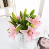 3 heads real touch pvc perfume lily fresh style desk ornaments artificial flowers decoration Simulation flower