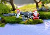 樹脂雪だるまサンタクロースセットクラフト庭の装飾飾りミニチュア植物のマイクロ風景盆栽の置物DIYクリスマス