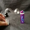 S Renkli Kabak Duman Pot Bongs Aksesuarları, Benzersiz Yağ Burner Cam Bongs Borular Su Borular Cam Boru Yağ Keçileri Damlalıklı Sigara İçme