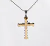 Crucifixo Cruz Pingente de Colar 18 K / Rose Gold / Black Gun Banhado / Aço Inoxidável Moda Jóias Religiosas para As Mulheres / Homens Colar De Fé