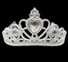 COS Princess Kids Crown Tiara di plastica Festa di compleanno Bomboniera Ragazze Resina d'argento Cuore Fasce di cristallo Pageant Prom HAIR JEWELRY XMAS gift