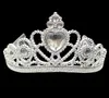 Cos Princess Kids Crown Пластическая вечеринка по случаю дня рождения Тиара для девочек Серебряная смола Сердца Хрустальная повязка на повязку.