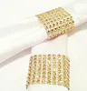 Rhinestone Mesh Wrap Napkin Ring Holder Table Serviette Holder Buckle Strap Chair Sash Wedding Party Christmas DIY Decoration