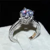 Mode 925 Sterling Silvre Diamond CZ Crown edelsteen ring sieraden cocktail bruiloft bruid band ringen vinger voor vrouwen maat 5,67,8,9,10