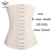 Plus Size Corsetto Corsetti e bustini Dimagrimento Corsetto sottoseno disossato in acciaio Sexy Lingerie Corpetto Korsett XS-5XL