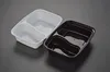 900ML Disposable Plastic Food Container 2-compartment Food Meal Storage Holoder 2 colors Take Out Box Tableware