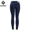 Großhandel - 2092 Youaxon Frauen `s grundlegende dunkelblaue mittel niedrig taille destoy bleistift dünne echte denim hosen jeans für frauen jean