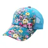 도매 - 여성 남성 꽃 스냅 백 힙합 모자 플랫 피크 된 조정 가능한 야구 모자
