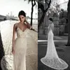 Gali Karten 2019 Sexiga Mermaid Bröllopsklänningar Baklösa Spaghetti Neck Lace Appliqued Custom Made Vintage Bridal Gowns