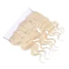 버진 페루의 바디 웨이브 Blonde Human Hair Wees With Lace Front Closure 13x4 순수한 # 613 컬러 3Bundles, Full Lace Frontal