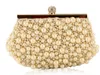 Pearls Women Handbags Pearl Imitation Diamonds Metal Day Clutches Purse Handbags For Wedding Party Wallets Bridal Hand Bags