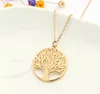 Best gift Round Holes Wishing Tree Pendant Life Tree Necklace WFN441 (with chain) mix order 20 pieces a lot