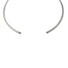 Europeisk stil enkel rund cirkel Torques för kvinnor damer metall silver tråd halsband krage choker uttalande rostfritt stål