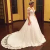 Modeste Arabe Plus La Taille Robes De Mariée De Chine V Cou Dentelle Appliques Illusion Manches Longues Dentelle Robe De Bal Une Ligne Robe De Mariée