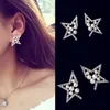 Damer Pearl Stud Diamonds Hollowed Out Five Pointed Star Earrings Earrings Wholesale