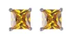 ORECCHINI A PERNO CANARINO TAGLIO ASSCHER DA 5,59 CT, ORO GIALLO 14K