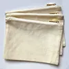 100 pz / lotto 7x10 pollici borsa per il trucco in tela di cotone naturale vuota con borsa cosmetica per fodere in bianco abbinata per stampa fai da te stock dhl