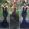 Fitted Black Evening Dresses Long Sleeves Vintage Lace Appliques Plus Size Formal Prom Gowns Custom Made