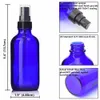 Mister riutilizzabili vuoti da 120 ml Flacone spray in vetro blu cobalto da 4 Oz con pompa spruzzatore a nebbia fine per flaconi di profumo per aromaterapia con oli essenziali