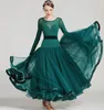 Бальные платья для соревнований, костюмы для вальса, платье Foxtort, стандартная зеленая танцевальная одежда для женщин