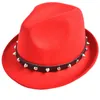 Novo Rebite Homens Mulheres Fedora Chapéus de Dança de Festa de Dança Macia Fedora Tampas de Aba mesquinhas Unisex Moda Rua Top Chapéus Jazz Cap GH-6