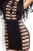 Mode Chic Black Mini Dress Hollow Out Bands Mouwloze Clubwear Party Night Club Jurken Sexy Bodycon