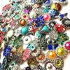 Hot Hurtownie Assorted 25 SZTUK Antique Silver Ginger 18mm Przyciski Snap Rhinestone Kamień Charms Charms DIY Biżuteria Nowe Wymieszanie Wzory