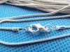 Collana a catena a maglie a forma di serpente placcato in argento massiccio da 20 pollici 1,20 mm, ricerca di ciondoli per connettori, chiusura a moschettone 6x10 mm, creazione di gioielli accessori fai da te