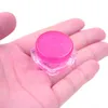 100 teile/los Reise Kosmetische Probenbehälter 3g Kunststoff Topf Gläser Kosmetikbehälter Reise Probenkoffer 10 Farben