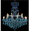 送料無料ブルー光沢クリスタルシャンデリア24L照明器具クリスタルライトLestres De Cristal Chandelier D120CMブルーライト