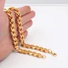 13mm Wide 24'' Necklace + 8.66" Bracelet Gold Plated Stainless steel Smooth Cuban Curb Link Chain Necklace Men Jewelry Gift