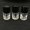 10 frasco de esmalte vazio redondo de 15 ml recipiente de esmalte de vidro transparente para nail art com pincel tampa preta