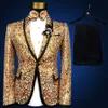 Мужские костюмы Blazers оптом - золотой костюм Последнее пальто брюки дизайн гной размер 4xL 5XL 6XL костюм Homme свадьба для мужчин сцена смокинг