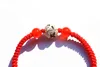 Hand-made by natural agate red king kong "" 925 silver bead bracelet