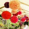 Großhandel-5PCS 4 (10CM) Heißer Verkauf Seidenpapier Pom Poms Hochzeit Party Dekoration Papier Blume Für Hochzeit Auto Dekoration /Garten Liefert