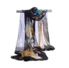 Factory Wholesale Amazing Fashion Chiffon Scarfs Shawls Sarongs Lucky Peacock Pattern Muffler Printed Scarves Beach Covers