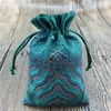 Patchwork Wavy Pattern Small Silk Brocade Pouches Drawstring Smycken Presentförpackning Mynt Pocket Partihandel Tea Candy Väska Bröllop Favor 50pcs