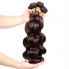 Malaysain Paquetes de cabello virgen humano # 2 Marrón oscuro Onda del cuerpo Cabello Remy 100% Cabello humano 3 piezas Lote Sin cobertizo Sin enredos para la venta