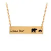 Mamma björnhängen halsband djur halsband guld silver färger legering hänge mode smycken mödrar dag gåvor