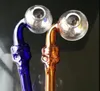 Färg Bone Bubble Bottle Glass Hookah Tillbehör, Partihandel Glas Bongs, Oljebrännare Glas Vattenrör, Rökrör Tillbehör