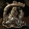 Rust glaze ceramic carp backflow incense burner smoke ceramic incense burner carp figurine cyprinoid sculpture cone censer