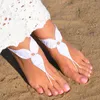 1 paar of 2 stuks haakblauwe blote voeten sandalen, voet sieraden, bruidsmeisje geschenk, blootsvoets sandles, strand, enkelband, trouwschoenen, strand bruiloft