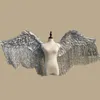 Sexig silverguld Tassels Angel Feather Wings Nice Fairy Wings Automobile Exhibition Stage Performance Cosplay Shooting Props 4304100