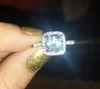 2017 Nowy certyfikat US GIA Sona Diamond Drill Trzy pokolenia IJ Color 3 karaty platynowe platowane srebrne kobiety ring257z6957687