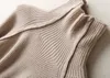 도매 - 밍크 캐시미어 여성 패션 풀오버 스웨터 코트 Turtleneck 패치 워크 슬리브 onover 크기